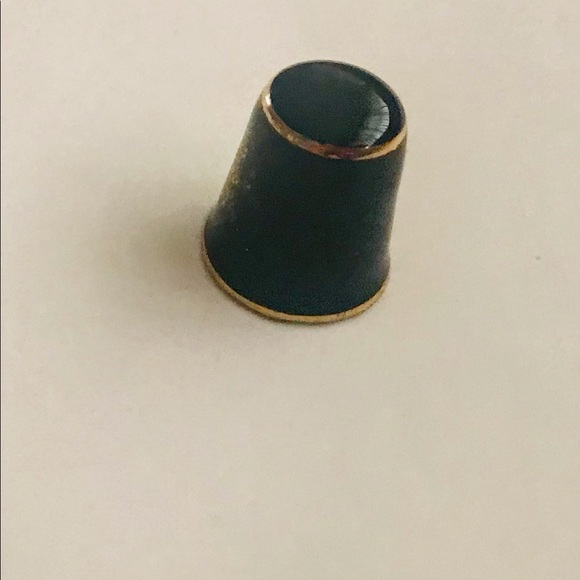 Limoges Castiel France Porcelain Thimble Cobalt and Gold Floral Design - Picture 2 of 16